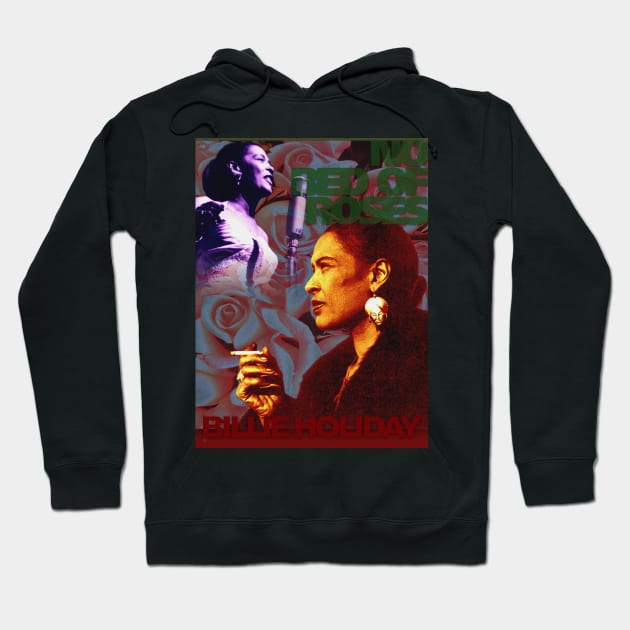 Billie Holiday Portrait Collage Hoodie by Dez53